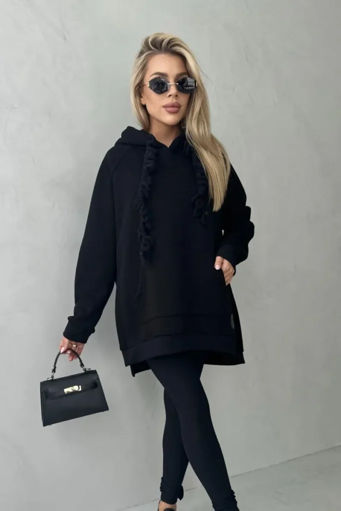 bluza z kapturem angel czarna