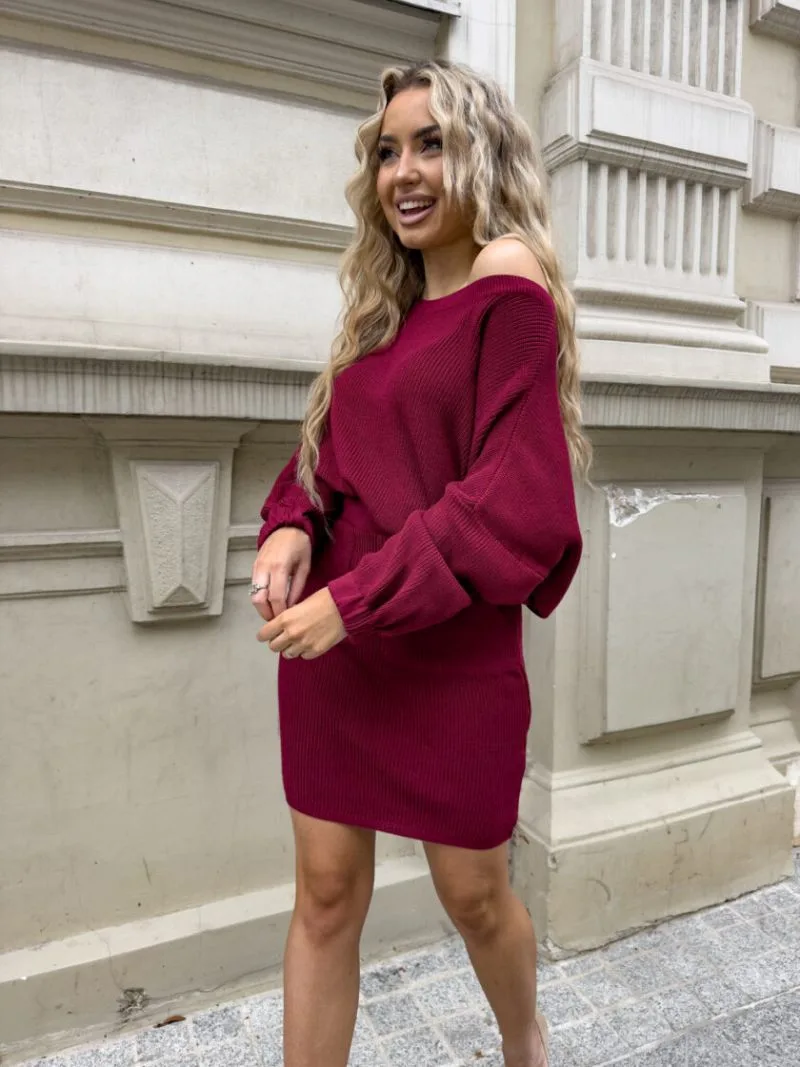 komplet ze spódnicą bordowy melissa