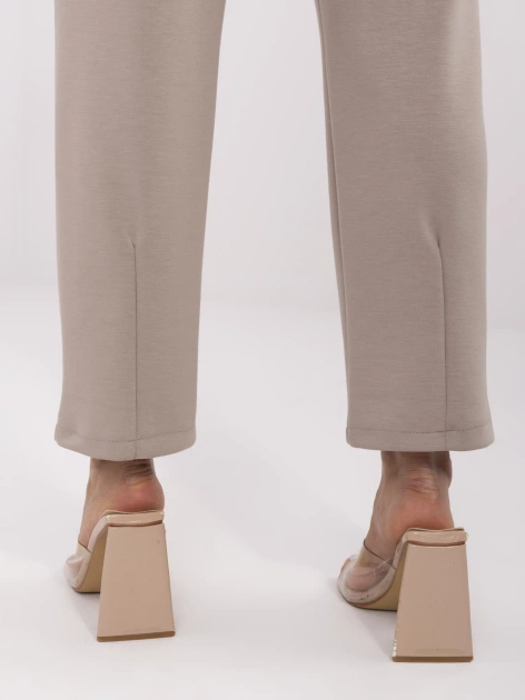 spodnie dresowe ciemnobeżowe italy moda