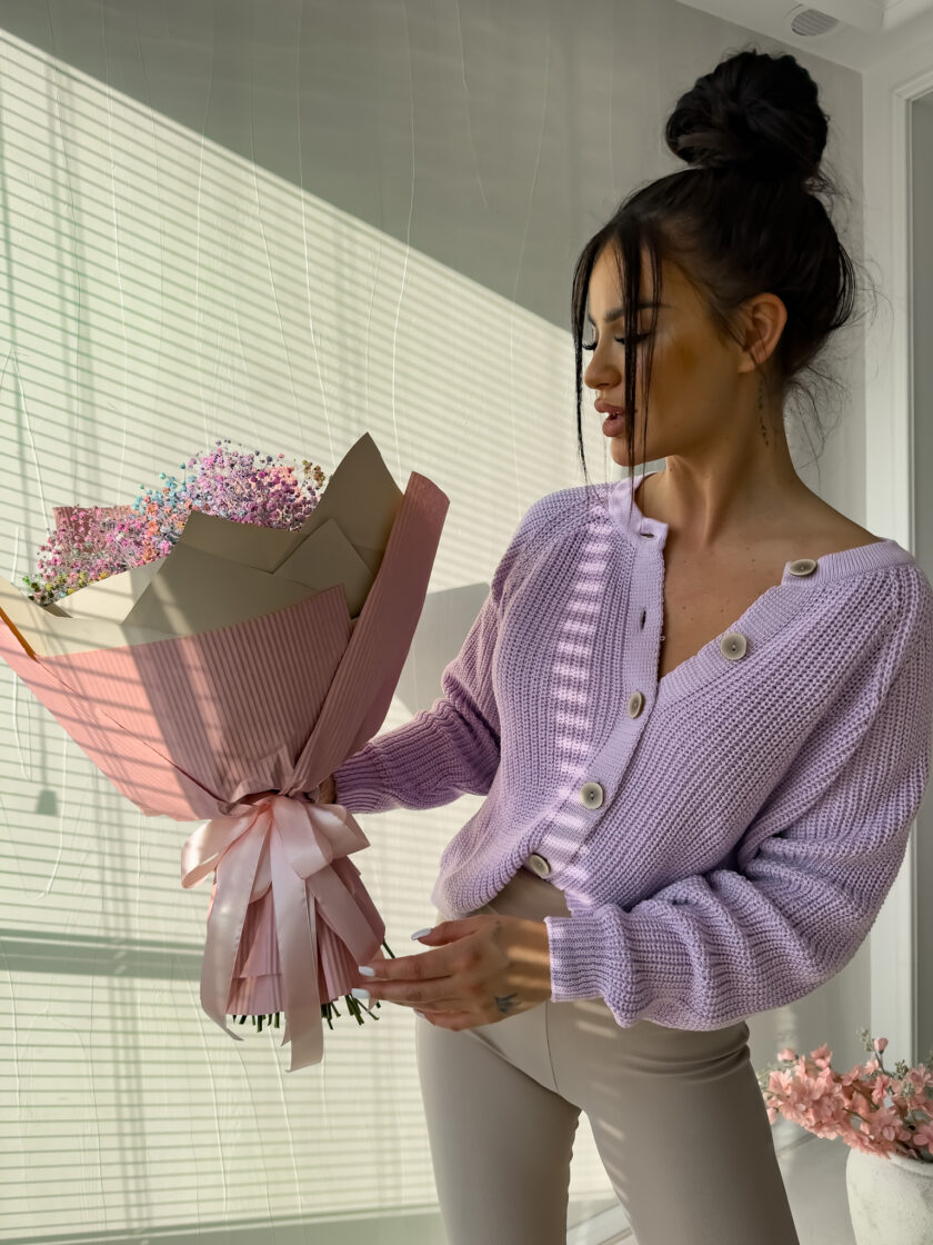 sweter rozpinany liliowy esprit