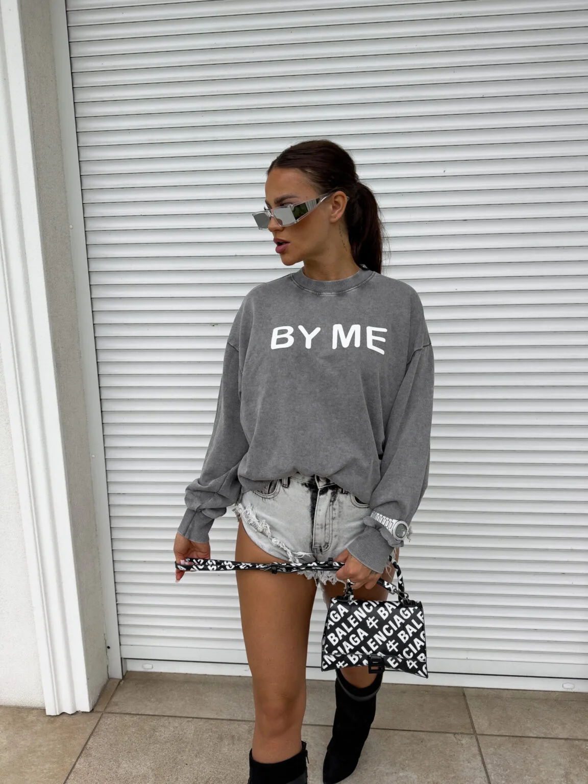 bluza by me szara dekatyzowana dose