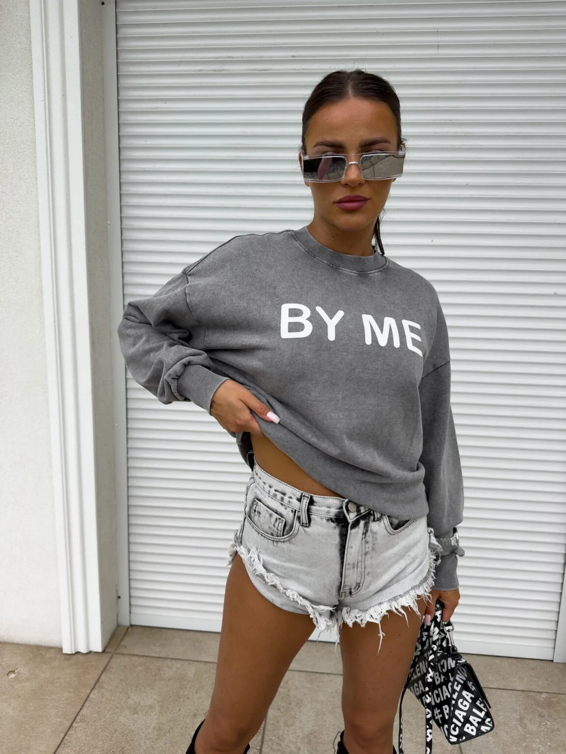 bluza by me szara dekatyzowana dose