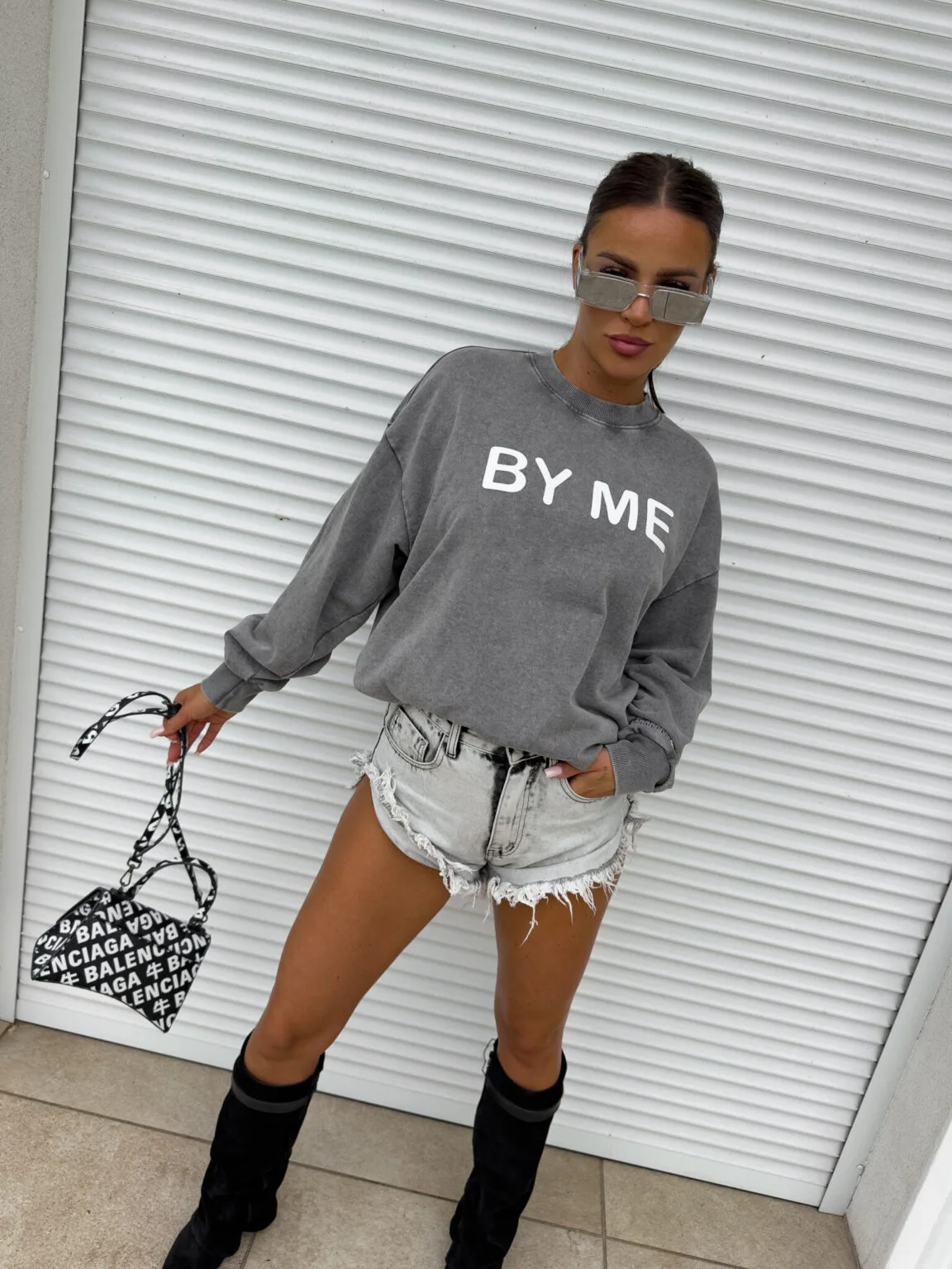 bluza by me szara dekatyzowana dose