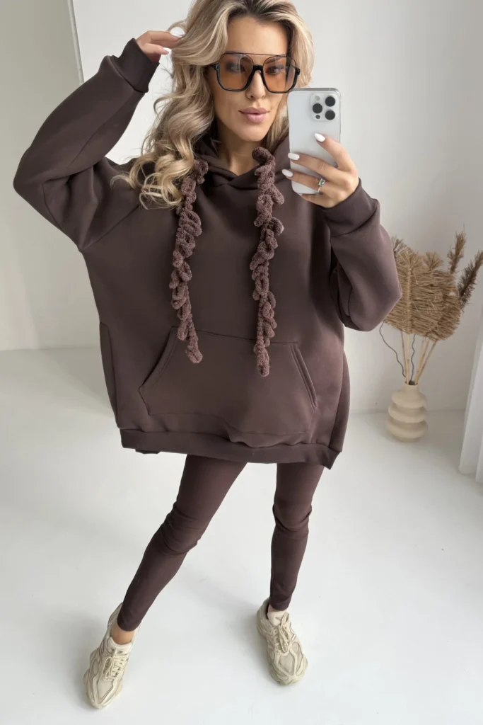 bluza z kapturem angel czekoladowa