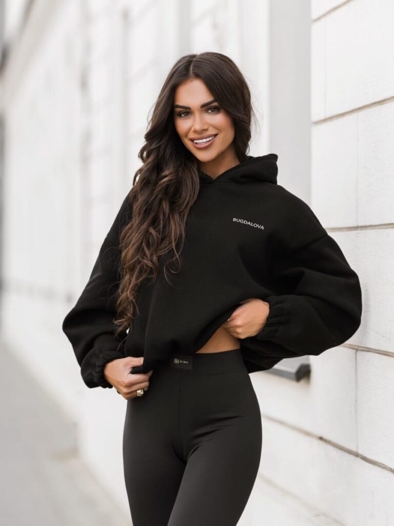 bluza z kapturem bugdalova czarna