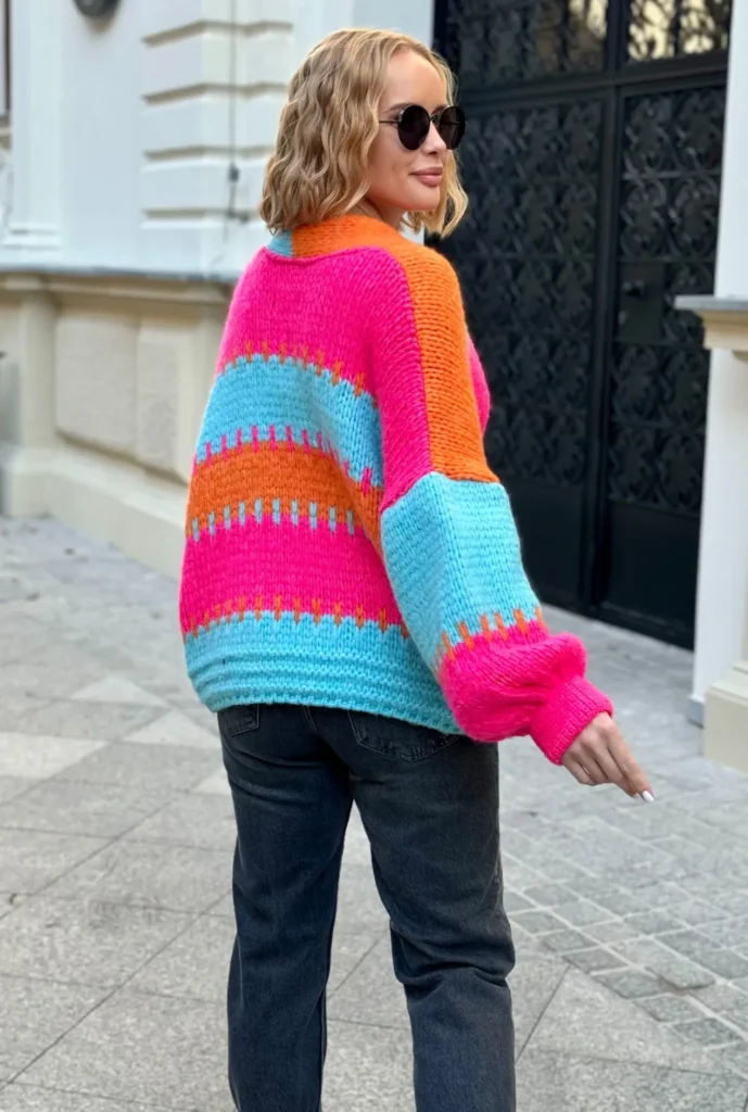 kardigan oversize aurora pomarańcz