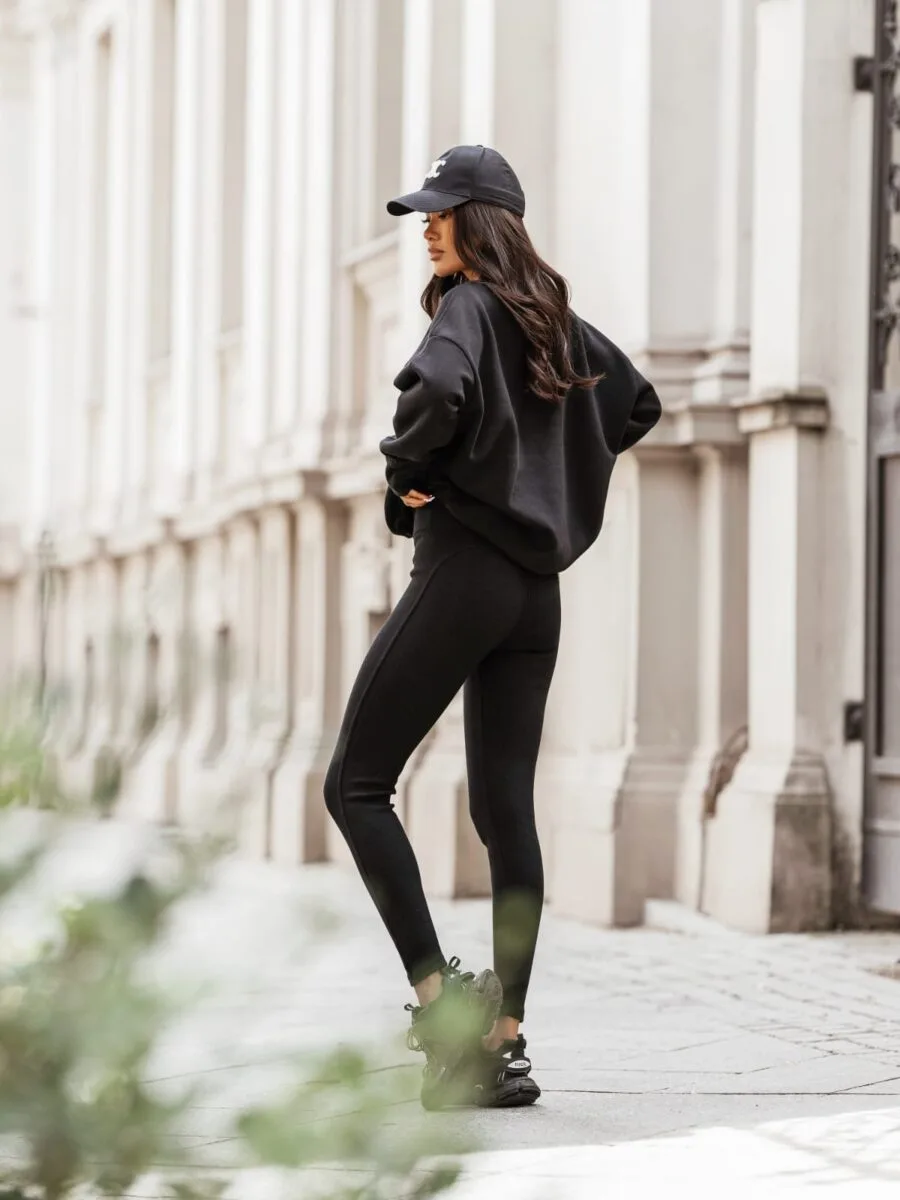 komplet z legginsami basic czarny