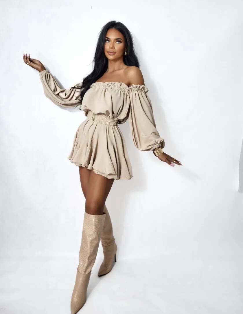 sukienka hiszpanka beżowa sara