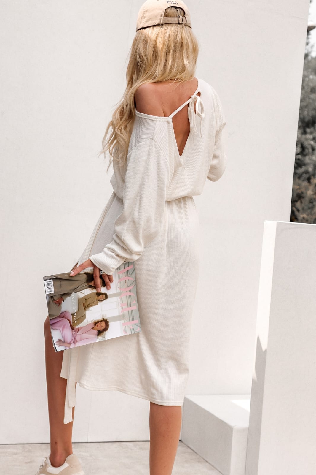 sukienka dzianinowa jasny beż bella