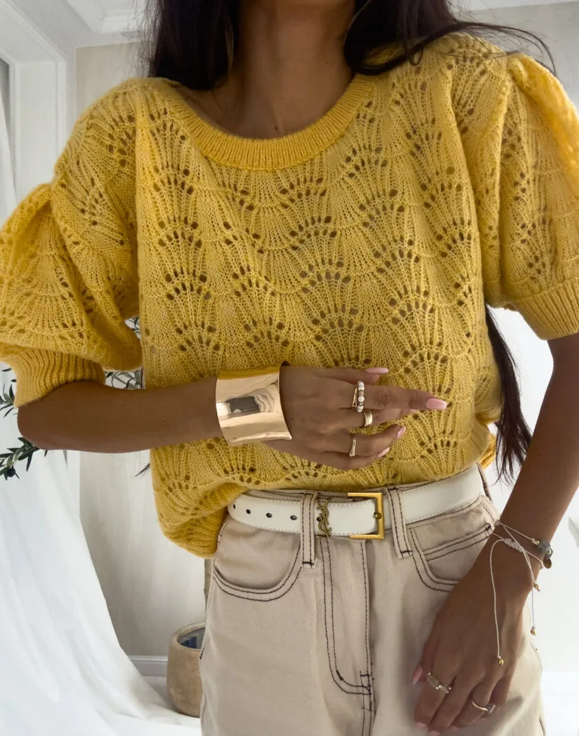 sweter żółty by me senses