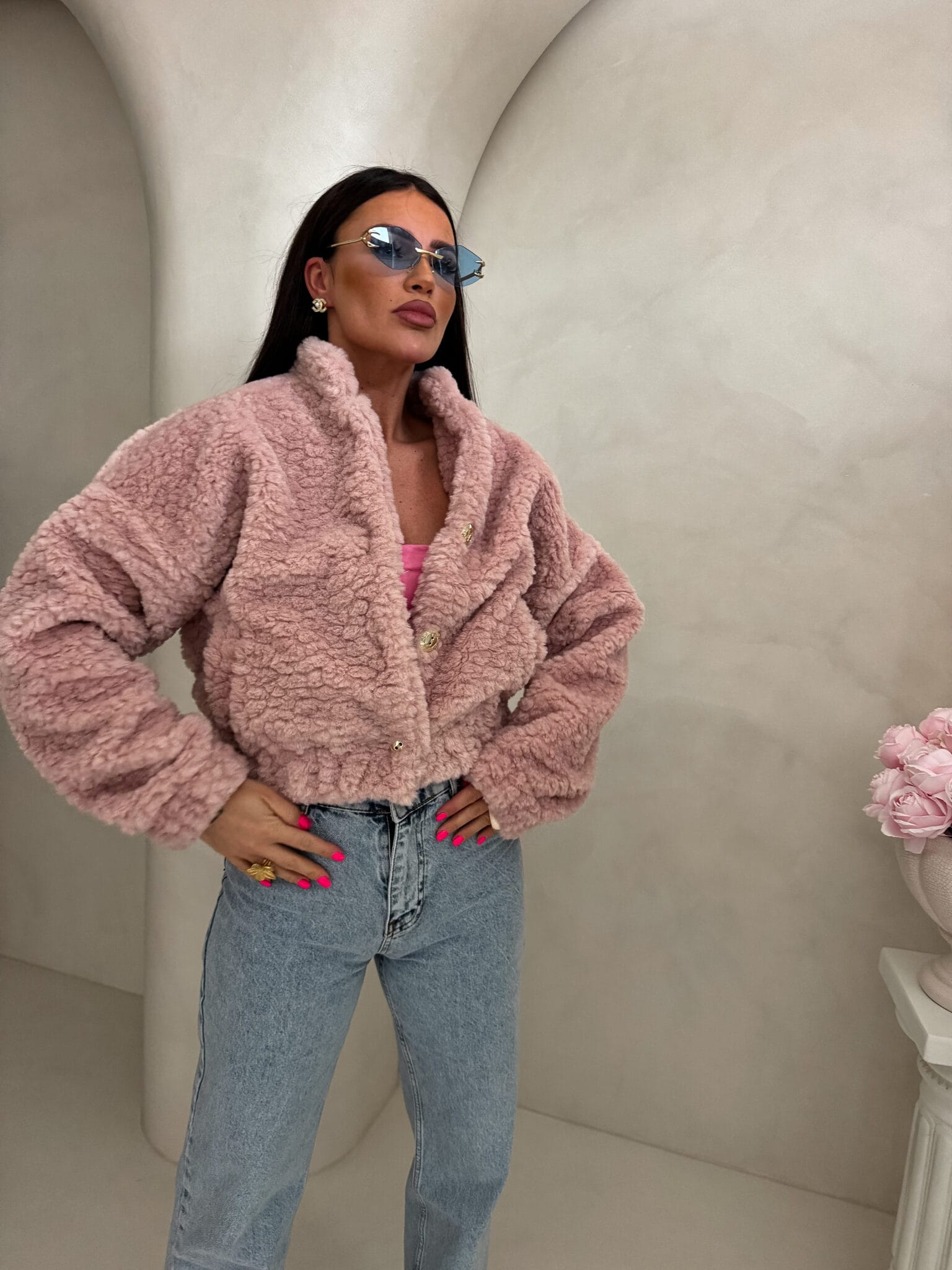 Kurtka bomberka Cloudy - pudrowy róż - obrazek 5