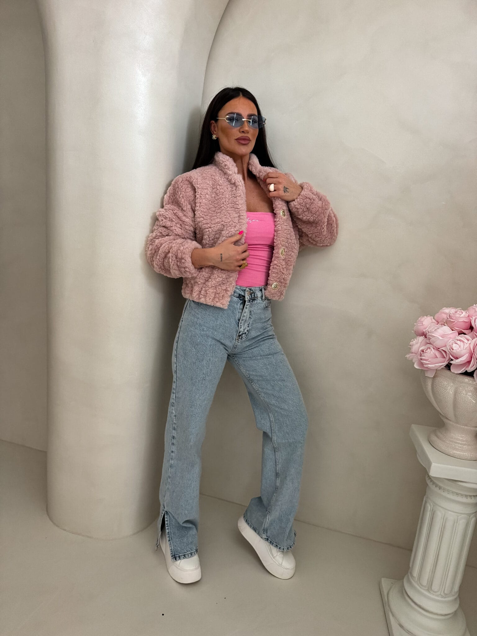 Kurtka bomberka Cloudy - pudrowy róż - obrazek 4