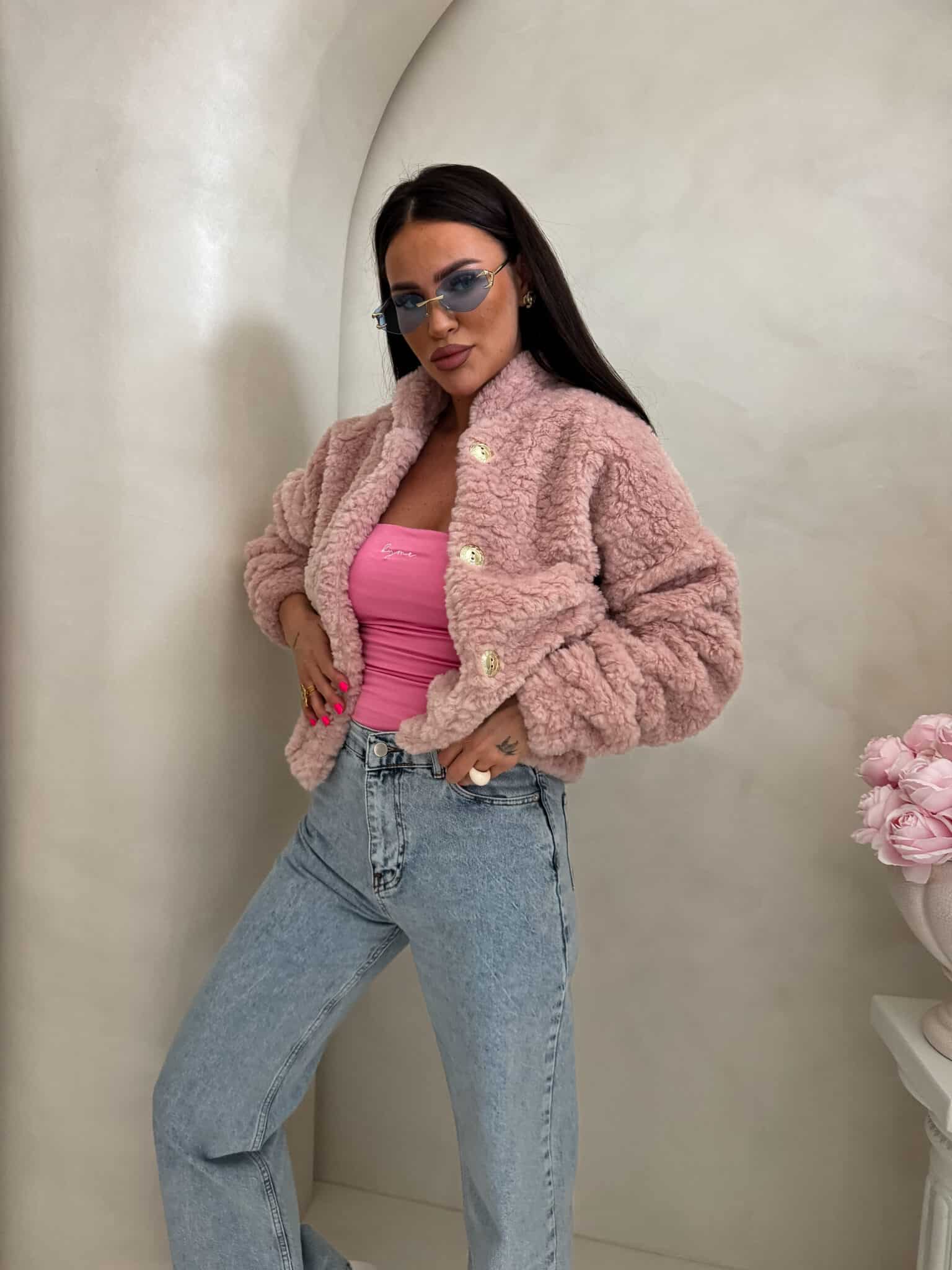 Kurtka bomberka Cloudy - pudrowy róż - obrazek 3