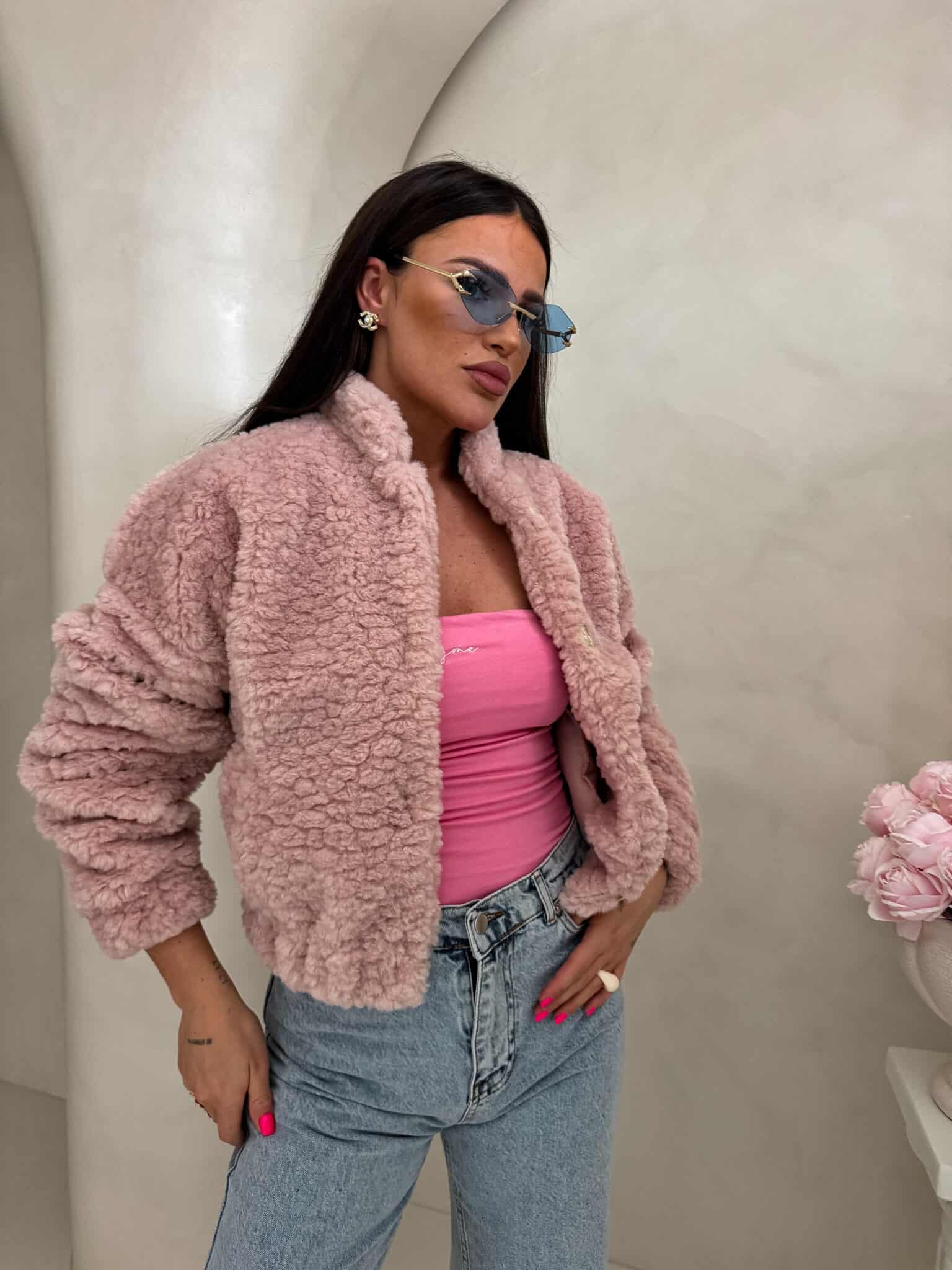 Kurtka bomberka Cloudy - pudrowy róż - obrazek 2
