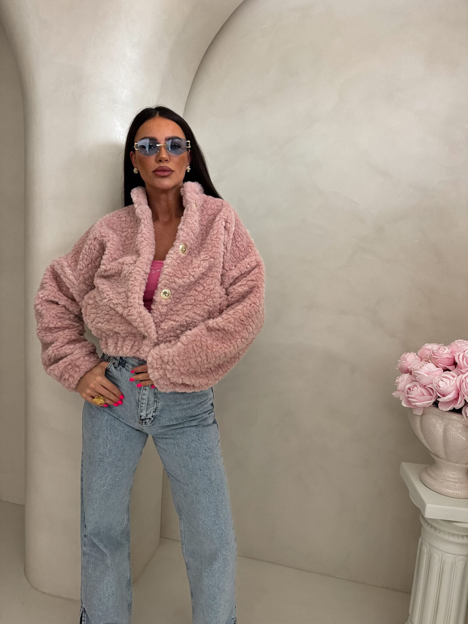 Kurtka bomberka Cloudy - pudrowy róż - obrazek 6