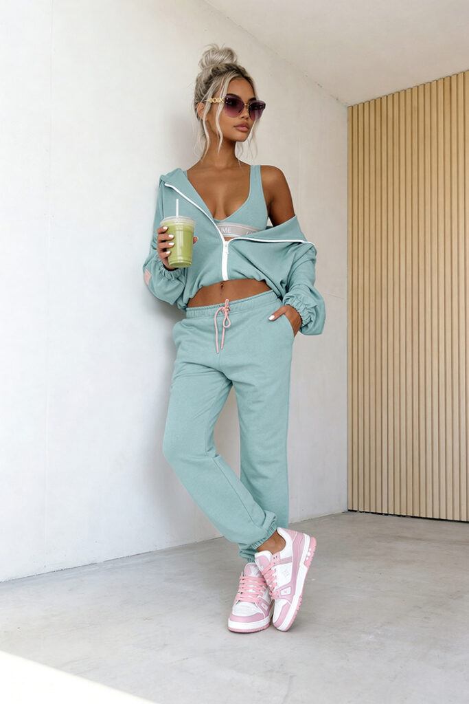 komplet dresowy 3w1 damski pistacjowy