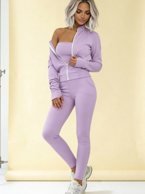 komplet masełko fioletowy trzyczęściowy