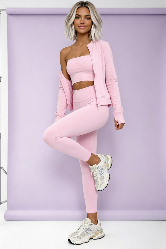 komplet masełko pudrowy