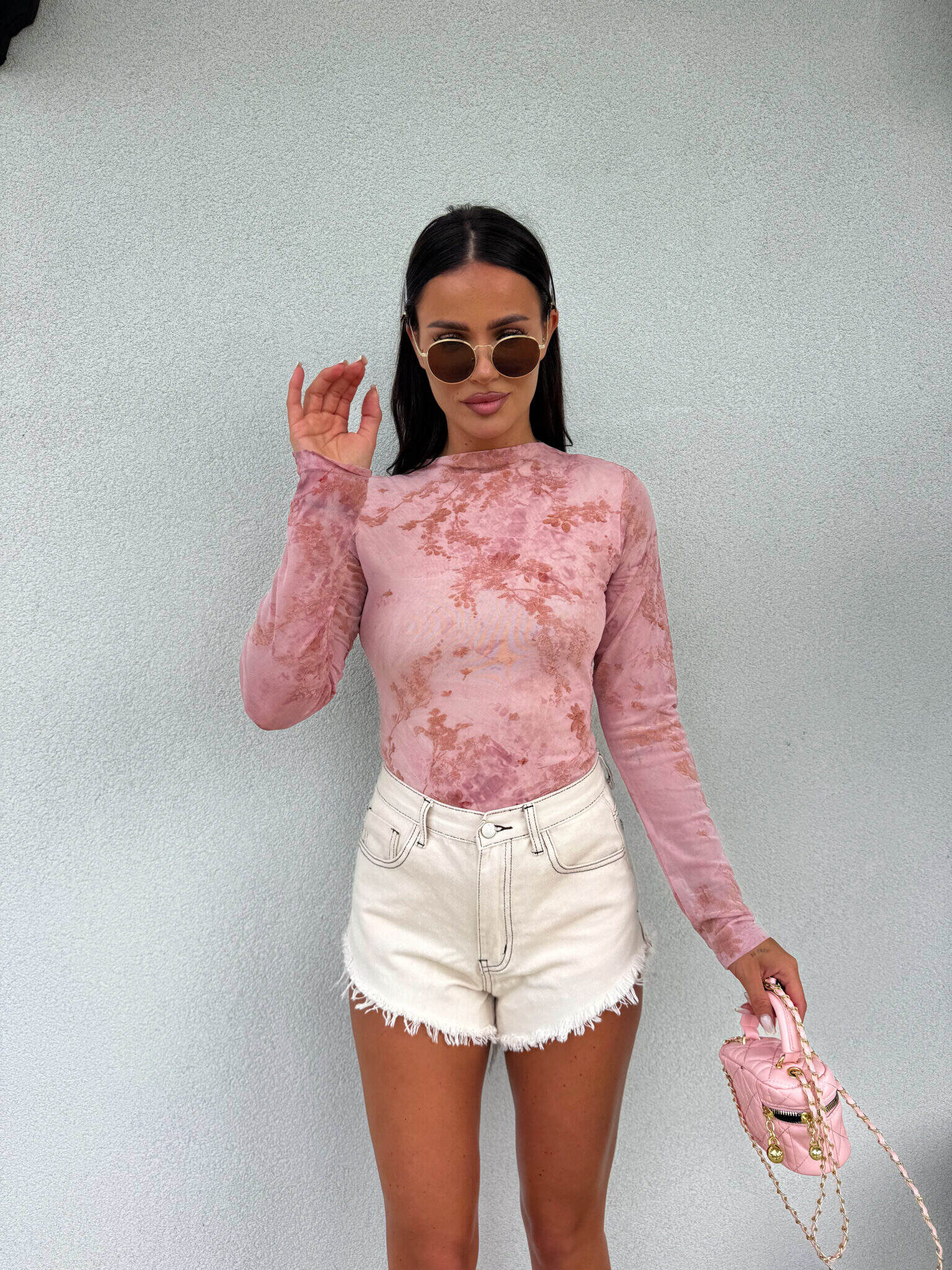 Bluzka Skin transparent Flower pink - obrazek 4